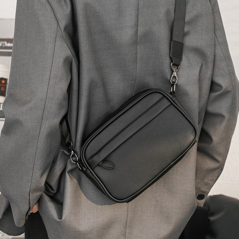 Korean Style Leather Small Crossbody Chest Bag for Men