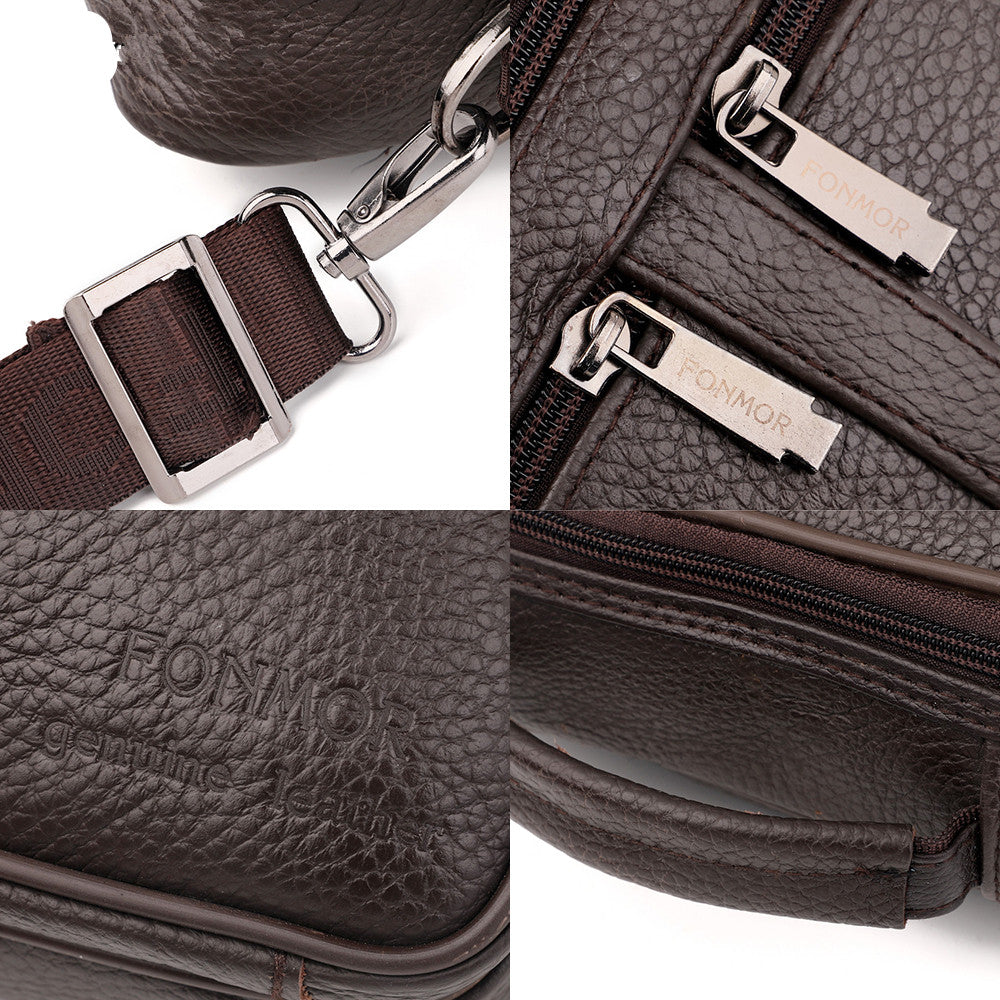 Genuine Leather Multifunctional Crossbody Bag for Men