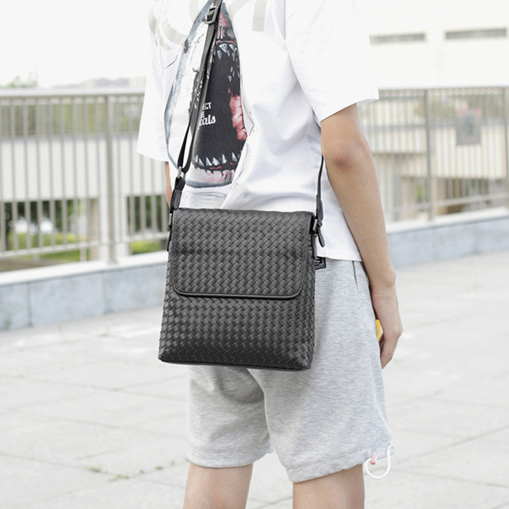 Woven Casual Shoulder Bag for Men