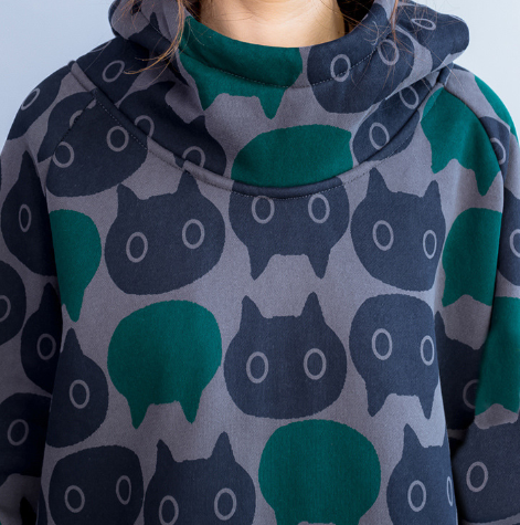 Long Thick Hooded Printed Sweater for Women