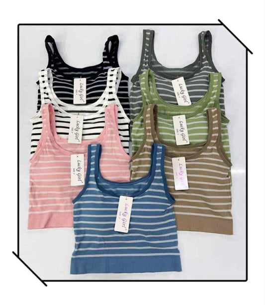 BRA Long Striped Top 018