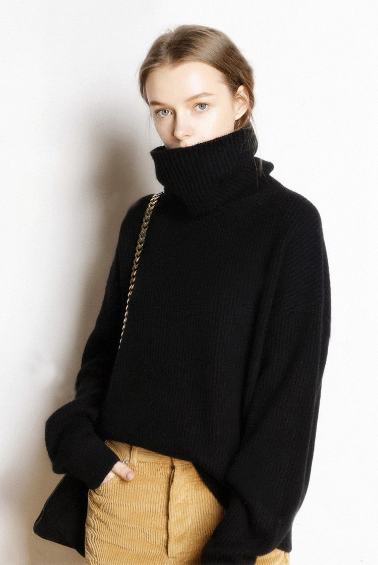 Thick Turtleneck Cashmere Sweater for Women