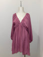PLUNGE NECK MINI BOHO DRESS