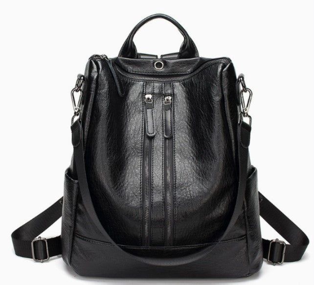 Soft Leather Versatile Backpack for Moms