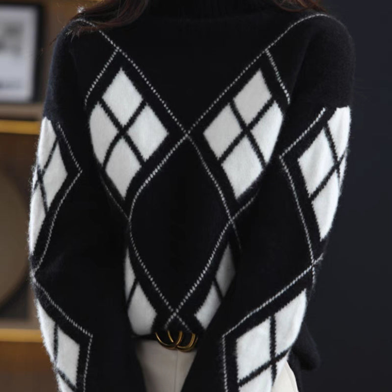 Warm Knitted Turtleneck Pullover Sweater for Women