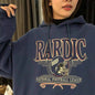 Retro Plus Velvet Hooded Sweater for Women
