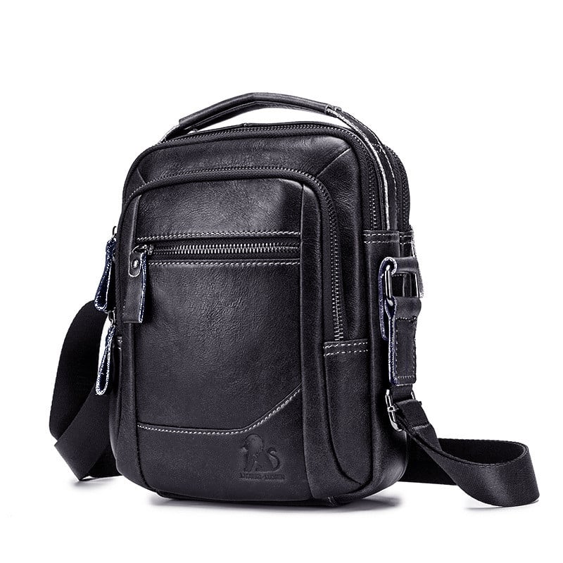 Retro Vertical Square Bag for Men in Cowhide