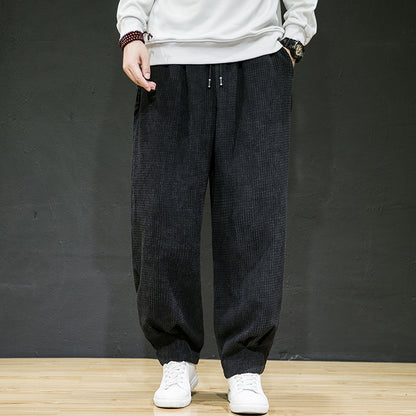 Retro Loose Fit Stretchy Men's Casual Pants