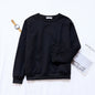 Solid Color Pullover Sweater for Women