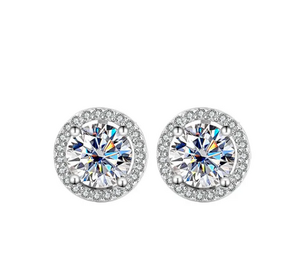 Moissanite Elegance S925 Sterling Silver Stud Earrings