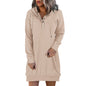 Solid Hooded Drawstring Sweater for Women