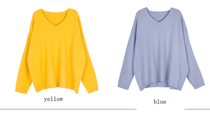 V-Neck Knit Sweater for Women