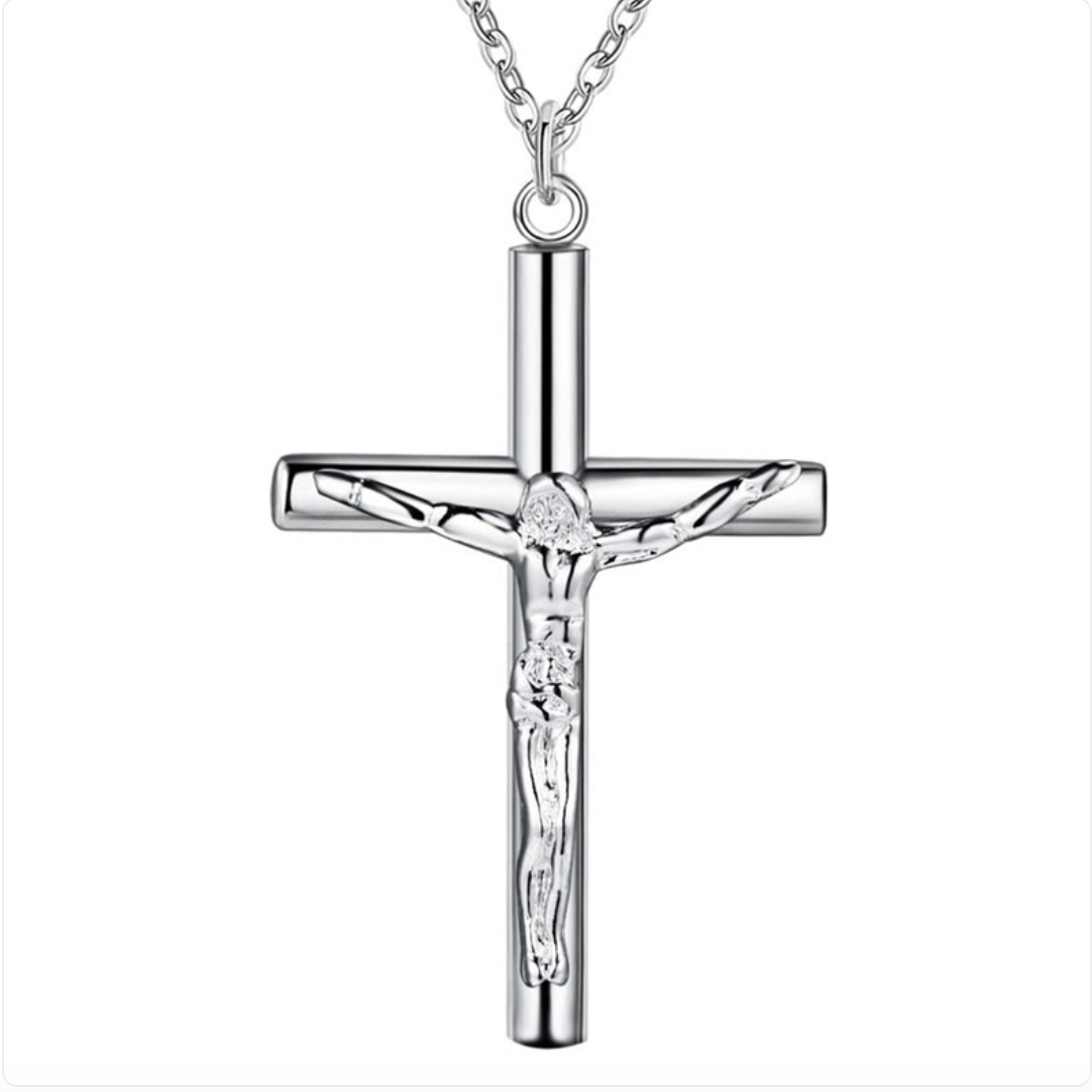 S925 Silver Jesus Cross Necklace