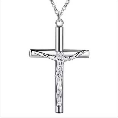 S925 Silver Jesus Cross Necklace