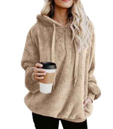 Double-Faced Fleece Hooded Sweater for Women