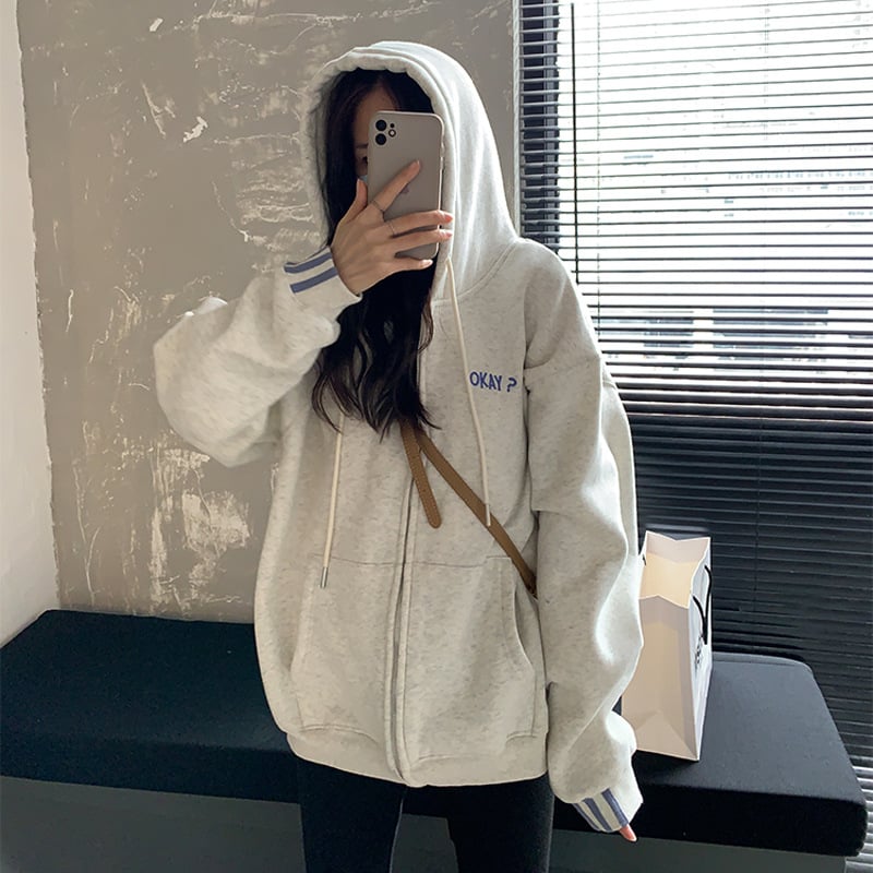 Autumn Zip-Up Hooded Sweater for Women