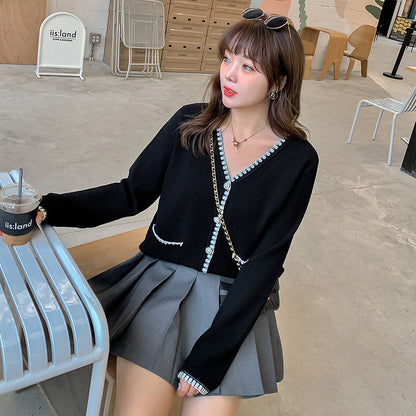 Plus Size Women's Knitted Cardigan - Retro Style Top