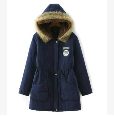 Thick Cotton Coat with Hood and Lamb Fleece Lining