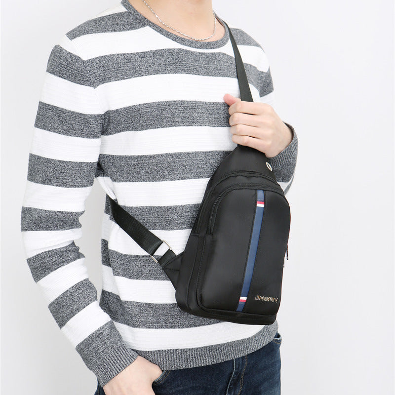 Waterproof Nylon Chest Bag for Men, Shoulder Crossbody