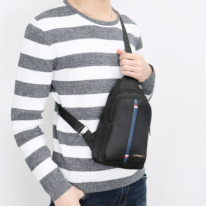 Waterproof Nylon Chest Bag for Men, Shoulder Crossbody