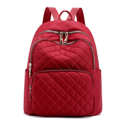 Waterproof Women's Backpack with Large Capacity and Gold Zipper