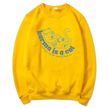 Retro Crew Neck Sports Sweater for Women