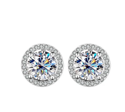 Moissanite Elegance S925 Sterling Silver Stud Earrings