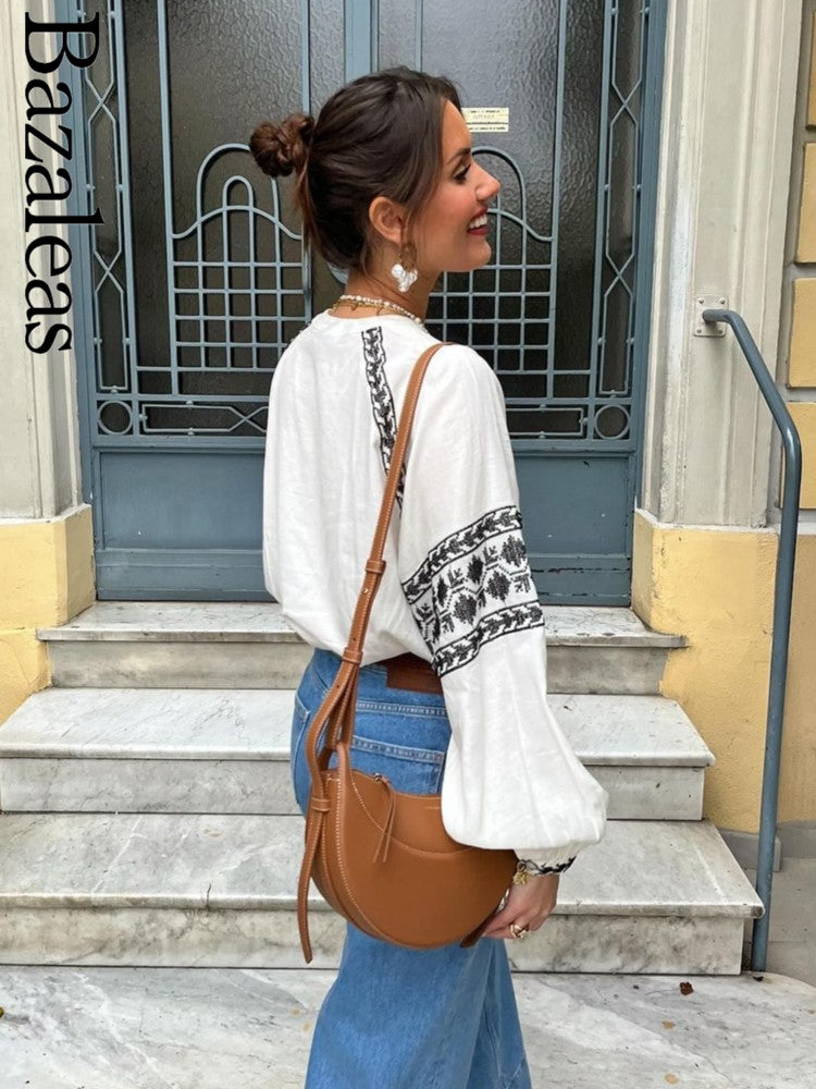 Elegant Loose Blouses - Bohimian 2024 Long Sleeve Tops