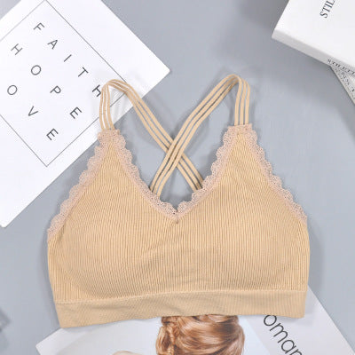 Lace Trim Bandeau Bra