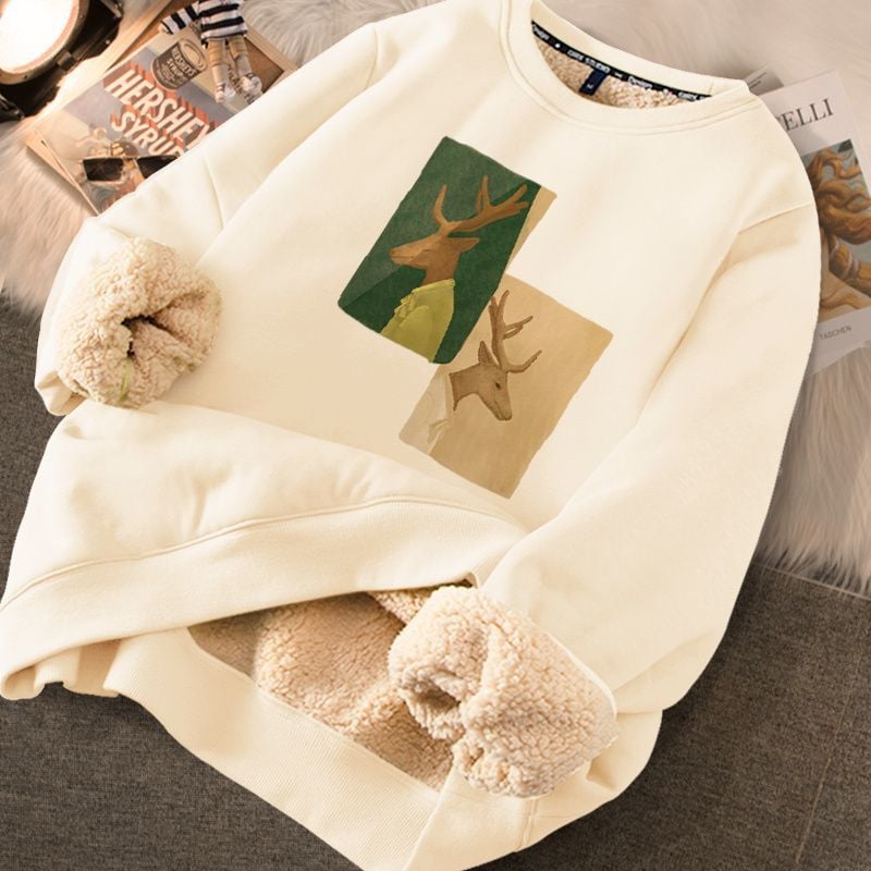 Thickened Printed Sweater for Women