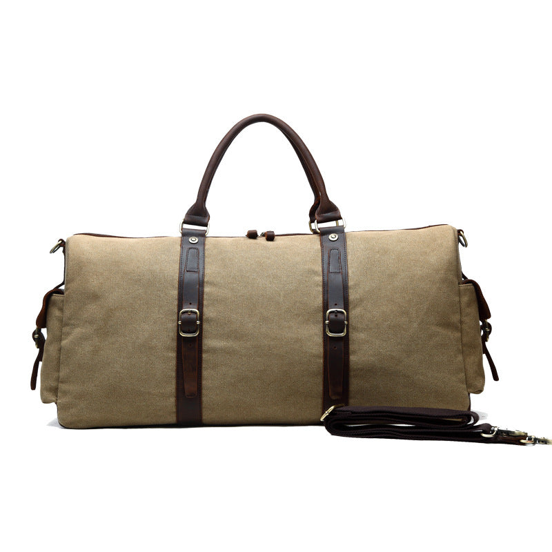 Vintage Leather Travel Bag for Men - Large Capacity
