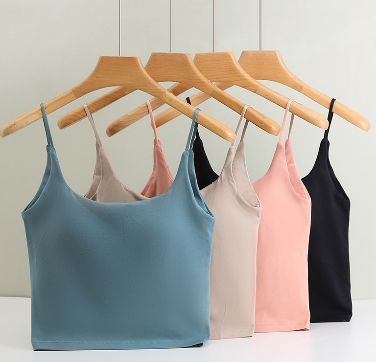 Cotton Seamless Bra Tank Top for Women Summer