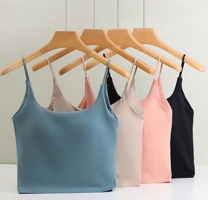 Cotton Seamless Bra Tank Top for Women Summer
