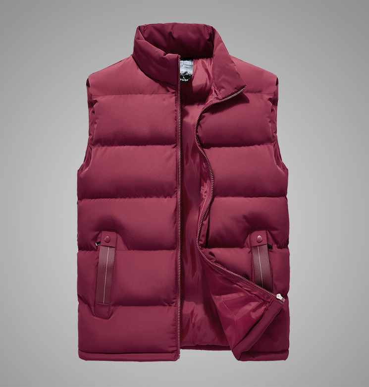 Men's Thick Warm Vest with Stand Collar for Fall/Winter