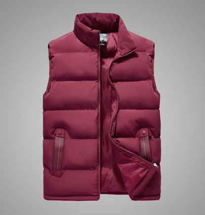 Men's Thick Warm Vest with Stand Collar for Fall/Winter
