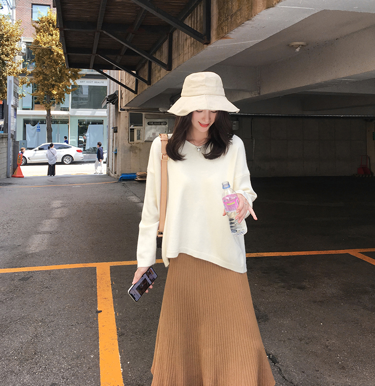 V-Neck Knit Sweater for Women