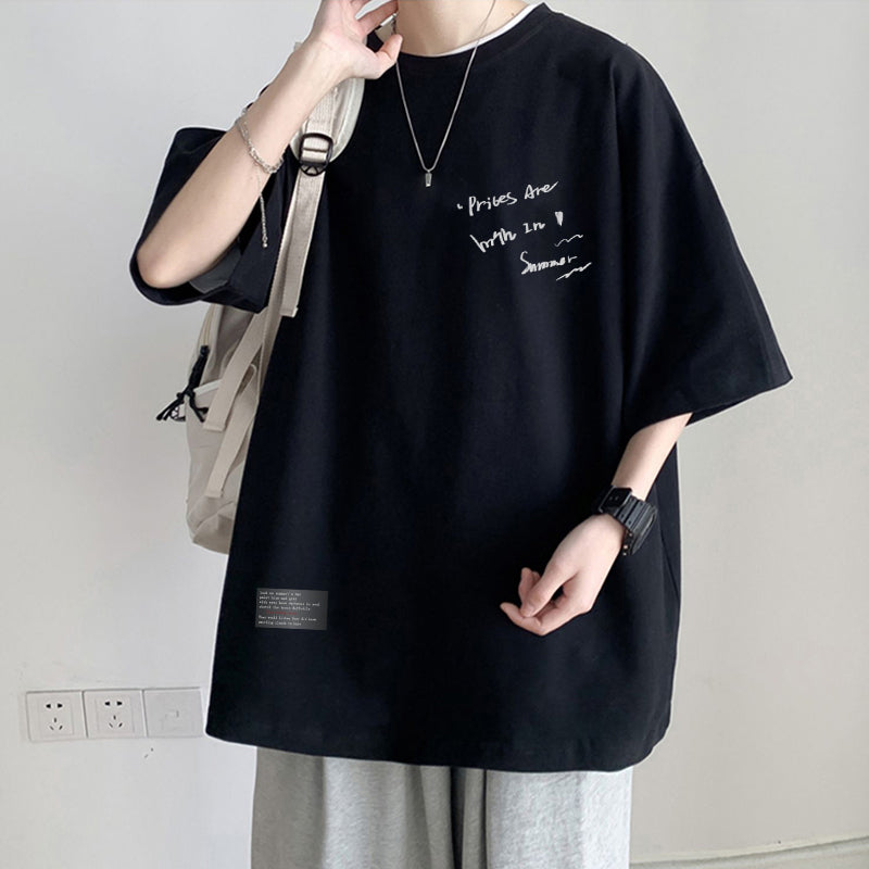 Loose Letter Print Pullover Sweater for Women