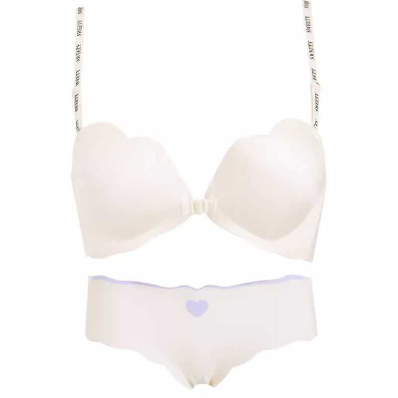 Seamless Push-Up Bra with Back Support and Color Block