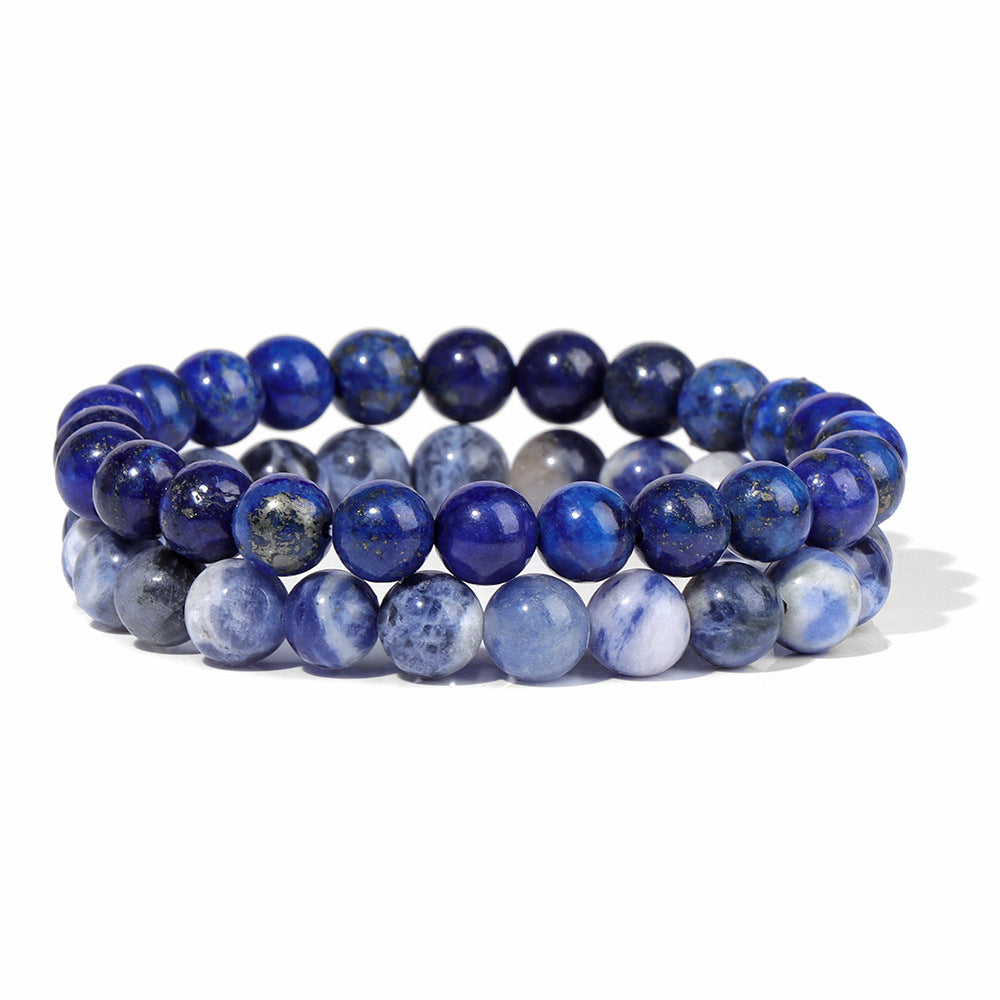 Men's Retro 8mm Natural Stone Bead Bracelet