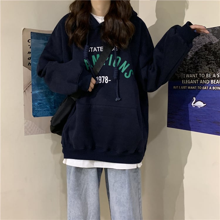 Loose Hooded Sweater - Korean Style for Women