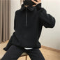 Elegant Large Lapel Zipper Sweater for Women