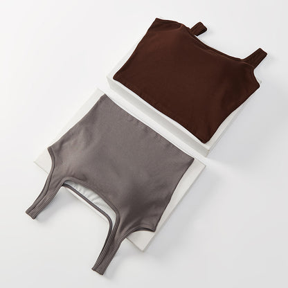 Cropped Sleeveless Top with Built-in Bra for Women