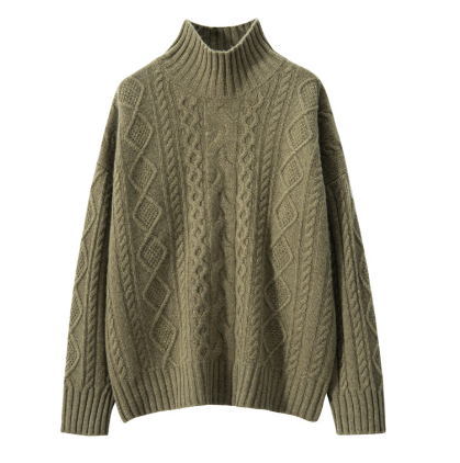 Vintage Red Turtleneck Sweater for Women