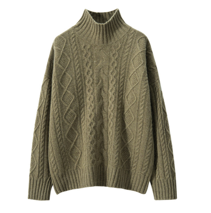 Vintage Red Turtleneck Sweater for Women