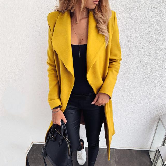 Lapel Woolen Coat