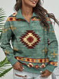 Ethnic Print Casual Small Sweater for Women