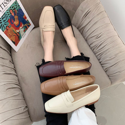 European Style Low-Heel Leather Women's Loafers XT-06