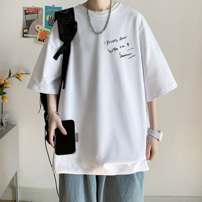Loose Letter Print Pullover Sweater for Women