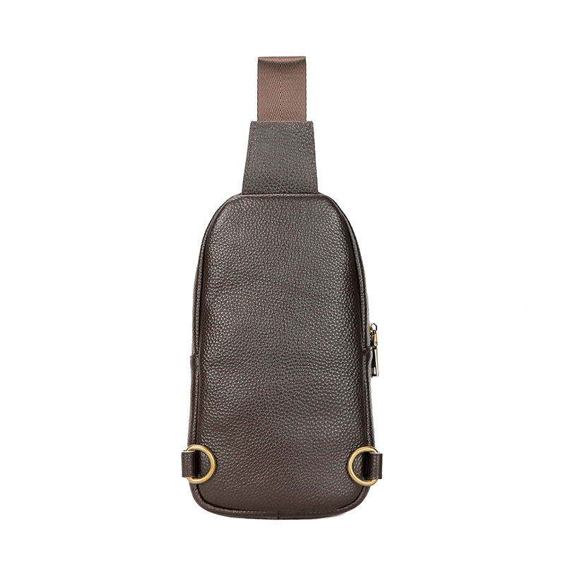 Genuine Leather Small Sling Bag for Men Outdoors