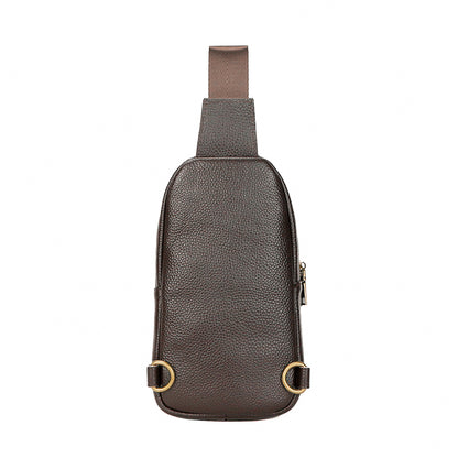 Genuine Leather Small Sling Bag for Men Outdoors